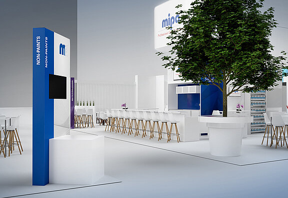 A visualisation shows a section of this year's MIPA stand construction