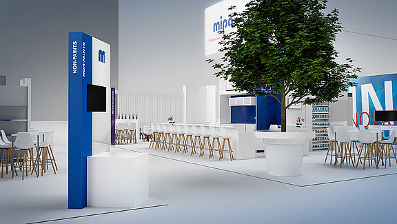 A visualisation shows a section of this year's MIPA stand construction